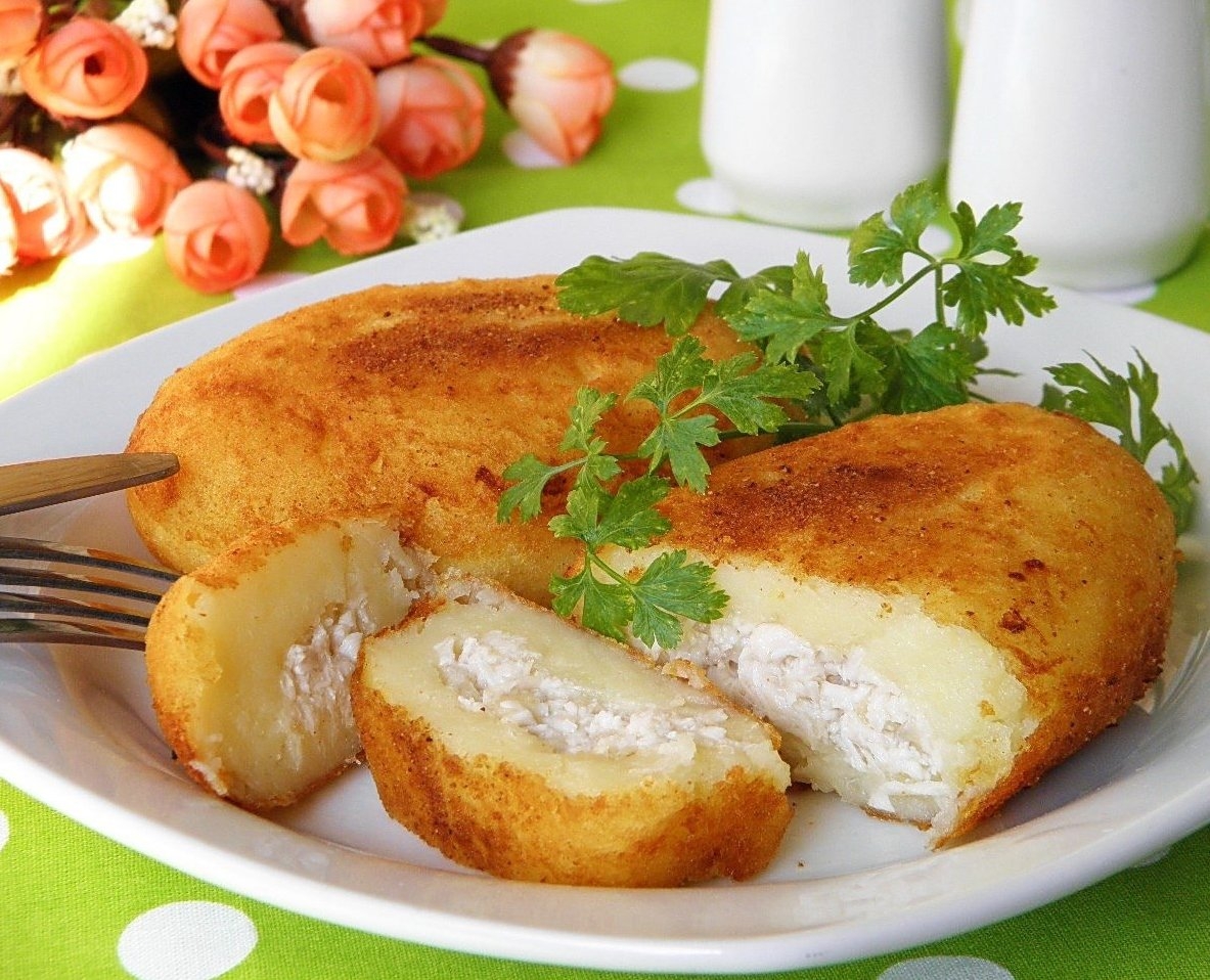 Русские зразы из картофеля с мясом и яйцом